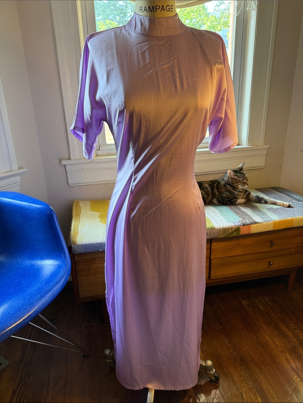 Nasty Gal Lavender Purple Satin Prom Dress